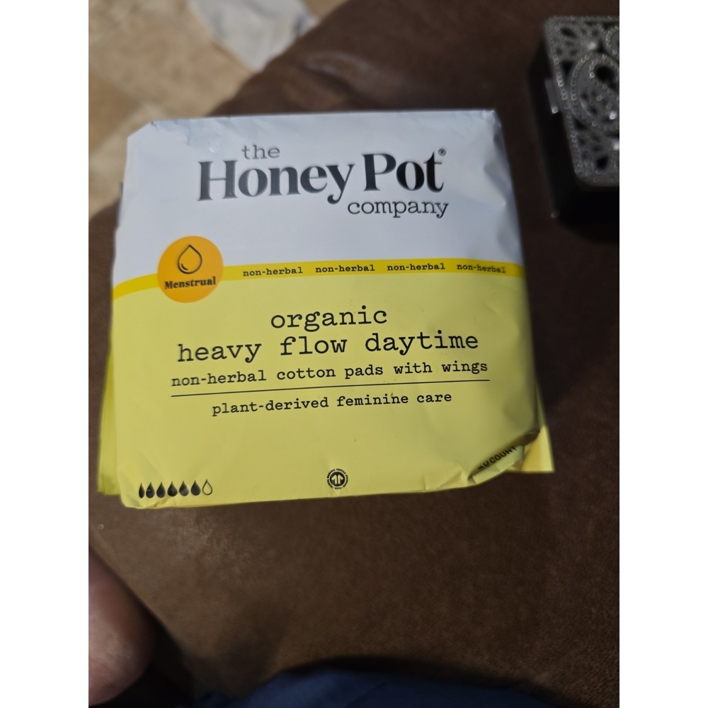 100% Organic Cotton Cover, Non-Herbal Daytime Pads with Wings, Heavy, 16 Count
